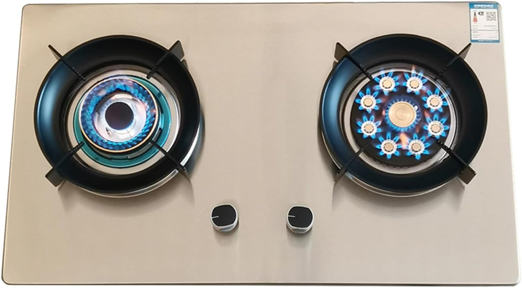 Propane Stove,2 Burners Portable Propane Stove,Stainless Steel Gas Cooktop,Maximum 17742.4BTU for Food Trucks and Family Restaurants (Color : NG)