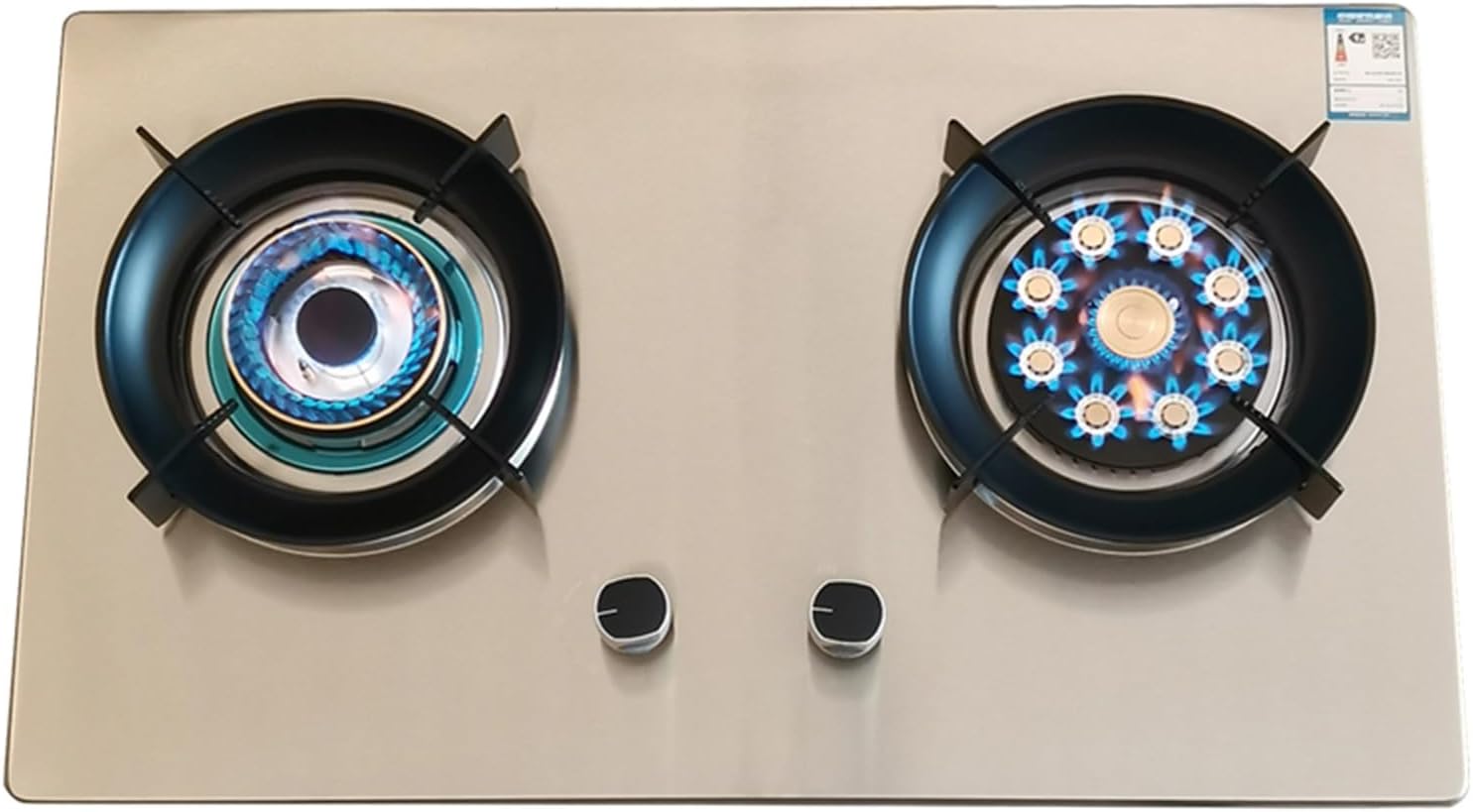 Propane Stove,2 Burners Portable Propane Stove,Stainless Steel Gas Cooktop,Maximum 17742.4BTU for Food Trucks and Family Restaurants (Color : NG)