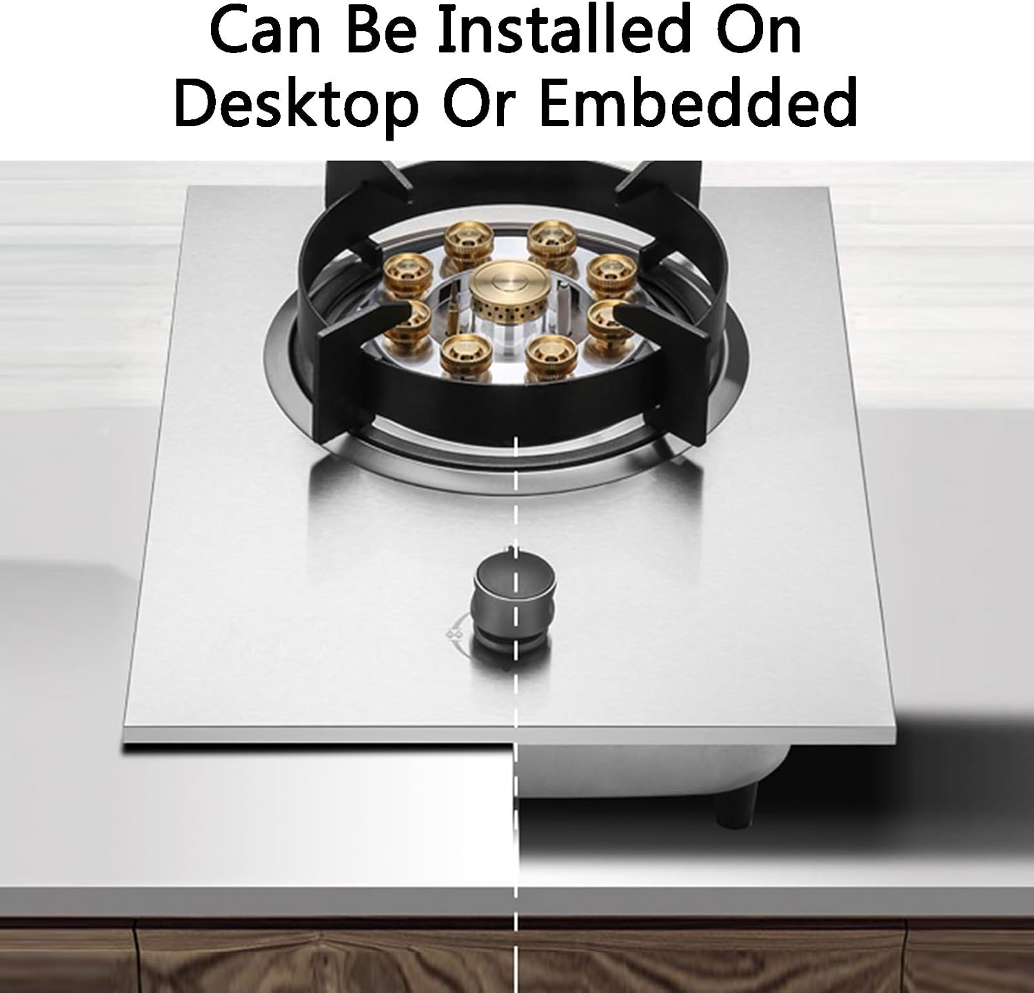 Gas Cooker,5.2kW Stainless steel single-Burner gas stove,Desktop and embedded dual-Purpose,for Family Restaurants(LPG)