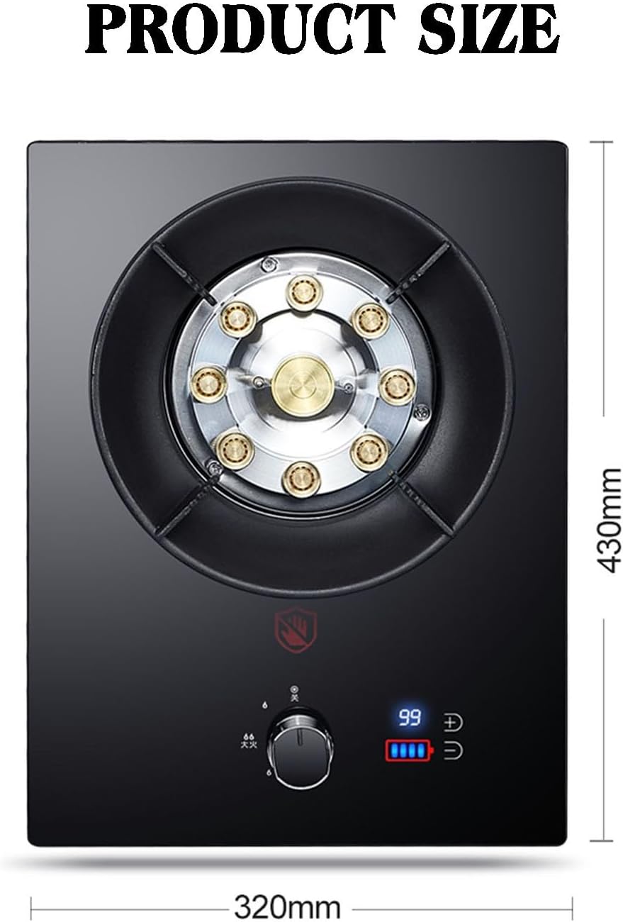 Gas Stove,Pulse Ignition,with Protection Lock and 99min Timer NG/LPG Gas Cooktop,Heat Load 5.2KW/17742.4BTU,for Indoor and Outdoor Camping,1 Burner (Color : NG)