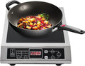 3500W Induction Cooktop Induction Cooker, Stainless Steel Commercial Grade Countertop Induction Cooker Professional Portable Electric Burner 8 Power&Temperature Settings LCD Screen