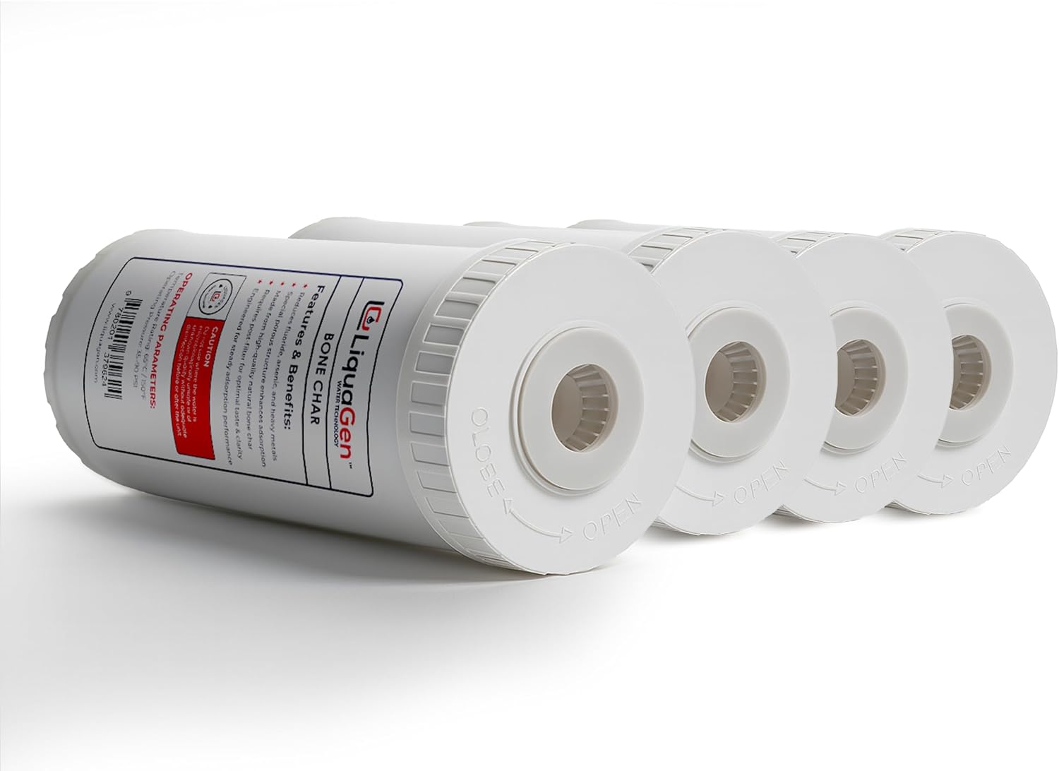 LiquaGen Bone Char Water Filter Replacement Cartridge – Helps Reduce Fluoride – Universal Refillable Filter for Whole House & Drinking Water – 2.5x10, 2.5x20, 4.5x10, 4.5x20 (4, 4.5' x 10')