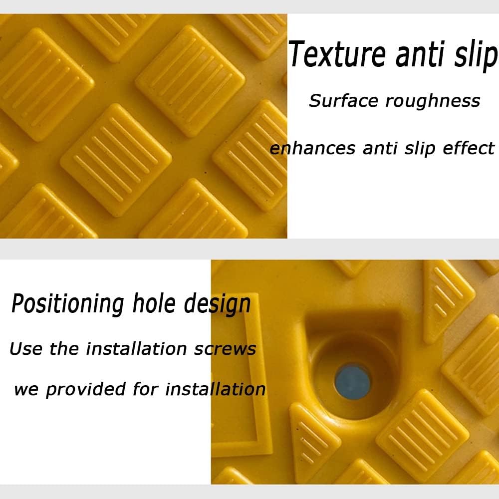 Set of 2 Curb Ramps Plastic 1.2-8.7inch, Yellow Green Driveway Ramps, Heavy Duty Threshold Ramps, Portable Curb Ramps for Wheelchair Motorycle (Color : A, Size : 2_19.6X20X7.5IN-50X50X19CM)