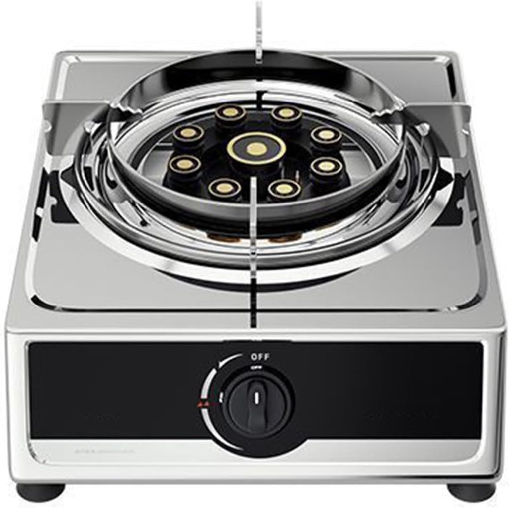 Gas Stove 1 Burner,4.0KW Nine-Chamber Fierce Fire,Stainless Steel Cast Copper Pot Rack,Desktop Liquefied Gas/Natural Gas Stove,with Flameout Protection(NG)