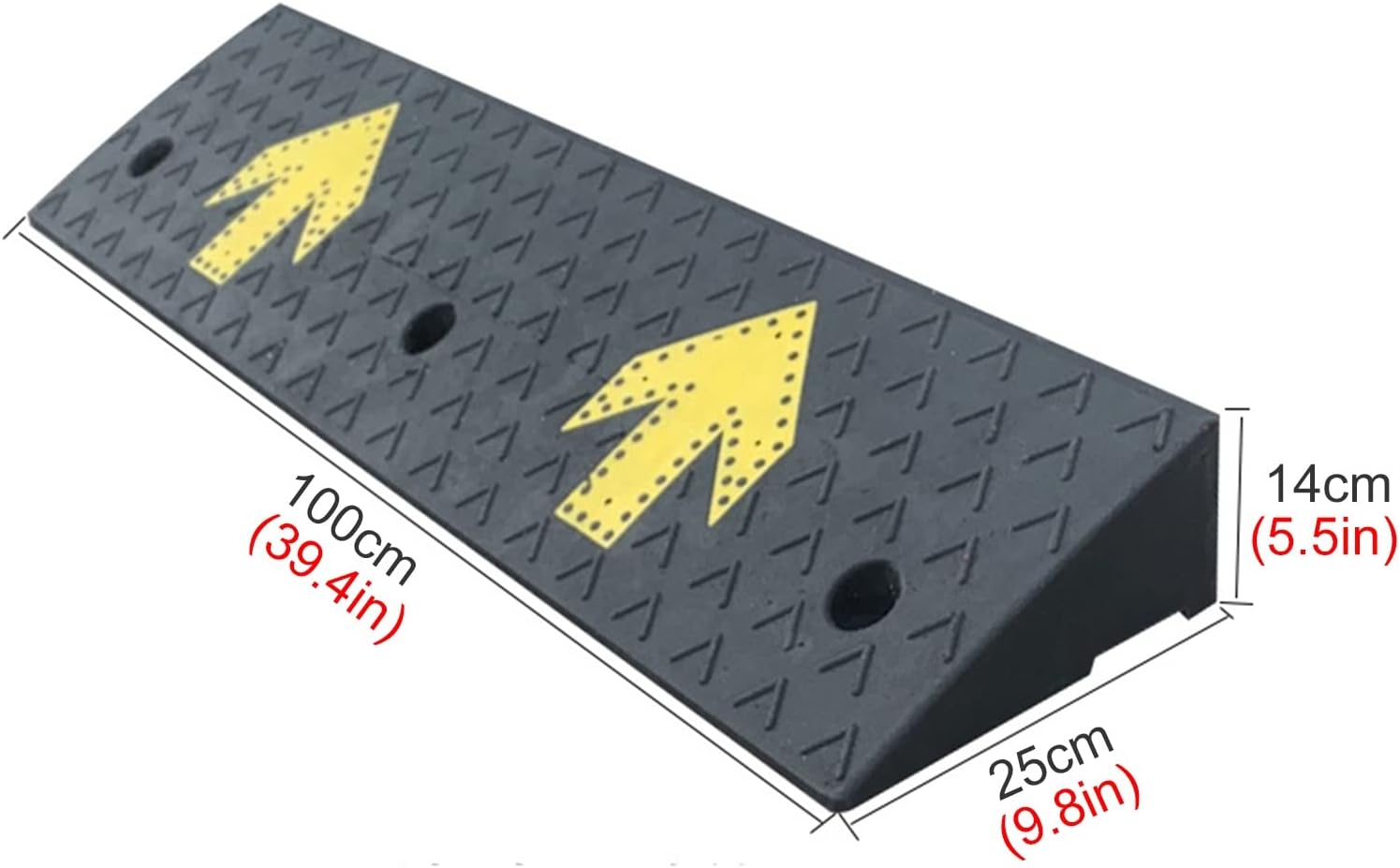 Portable Driveway Ramp Curb Ramp for Home/Garden Sheds/Garage/Front Door, Heavy Duty Rubber Threshold Ramps for Wheelchairs/Car/Scooters/Motorcycle(14cm/5.5in)