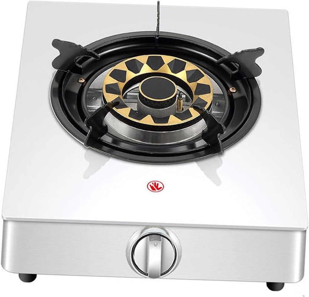 Household Single Burner,Nine-cavity Desktop Tempered Glass Gas Stove,Natural Gas/liquefied Gas Gas Stove,Flameout Protection (Size : NG)