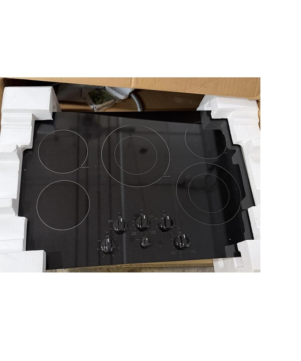 30 in. 5 Burner Elements Radiant Electric Cooktop in Black