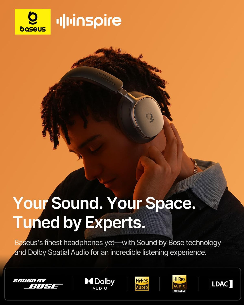 Baseus Inspire XH1 Adaptive Active Noise Cancelling Headphones 45W USB C Charger, Dual Port PPS Fast Charging Block