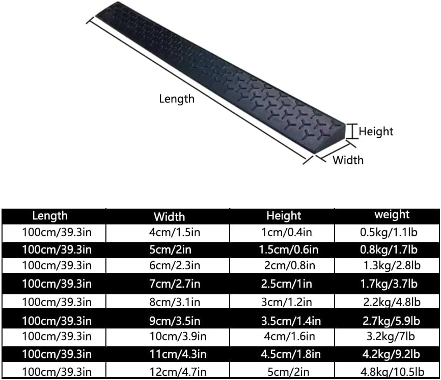 Wheelchair Ramps for Doorways,Solid Rubber Threshold Ramp, Non-Slip Surface, Soft Collapsible Threshold Ramp for Bathroom Doorway Garage Wheelchair(100 * 9 * 3.5cm)