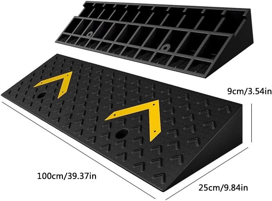 1PCS Curb Ramp Black Rubber Driveway Curb Ramps Portable Lawnmower Threshold Ramps for Loading Dock Sidewalk Scooter Wheelchair Car Truck Motorcycle Dolly(39.4x9.8x3.5in)