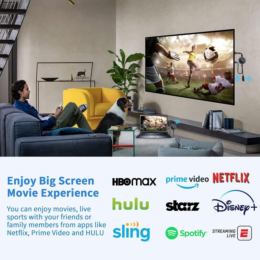 AIMIBO Wireless HDMI Transmitter and Receiver 4K, 2.4 & 5G, Plug & Play HDMI Wireless Extender Smooth Casting Video/Audio for Laptop, PC, Cable Box, Camera, Blu-ray, DVD to Monitor, Projector, HDTV