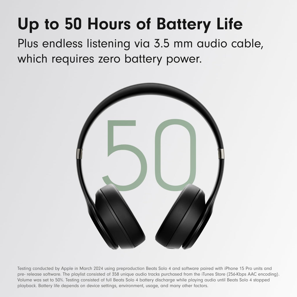 Beats Solo 4 Wireless Headphones with 20W Power Adapter - Matte Black