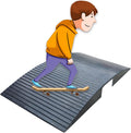Mobility Scooter/Wheelchair Ramp for Front Door 20' Wide Threshold Ramp for Patio Sliding Door Rubber Bridge Ramp for Driveway/Shed/Doorways 32'x20'x2.5'