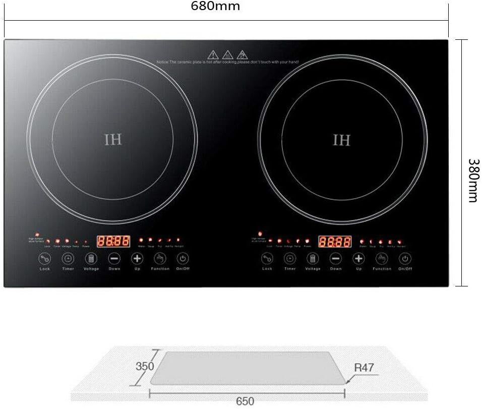2400W Dual Induction Cooktop with Safety Lock & Timer&Presetting, 2 Burner Independent Control Electric Cooker with 8 Gear Firepower Portable Induction Stove Cooker for 4.72-9.65inch Cooker 110V