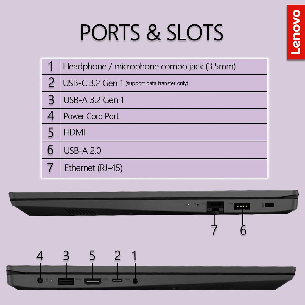 Lenovo V15 Laptop | 32GB RAM | 1TB PCIe SSD | Intel Celeron Processor | Intel UHD Graphics | 15.6' FHD 1080p Anti-Glare Display | Ethernet Port RJ-45 | Windows 11 Pro (Renewed)