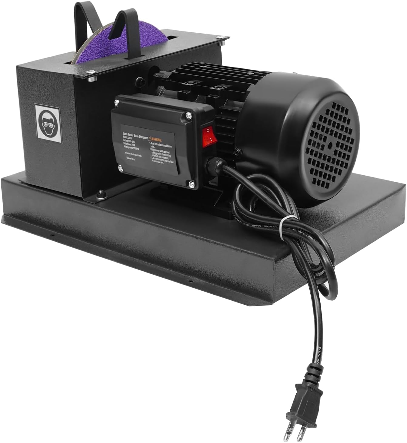 750W Lawn Mower Blade Sharpener, 1HP 1700 RPM Lawnmower Blade Bench Grinder with 9 Inch Ceramic Grinding Wheel for Various Lawn Mower Blades. (1HP)