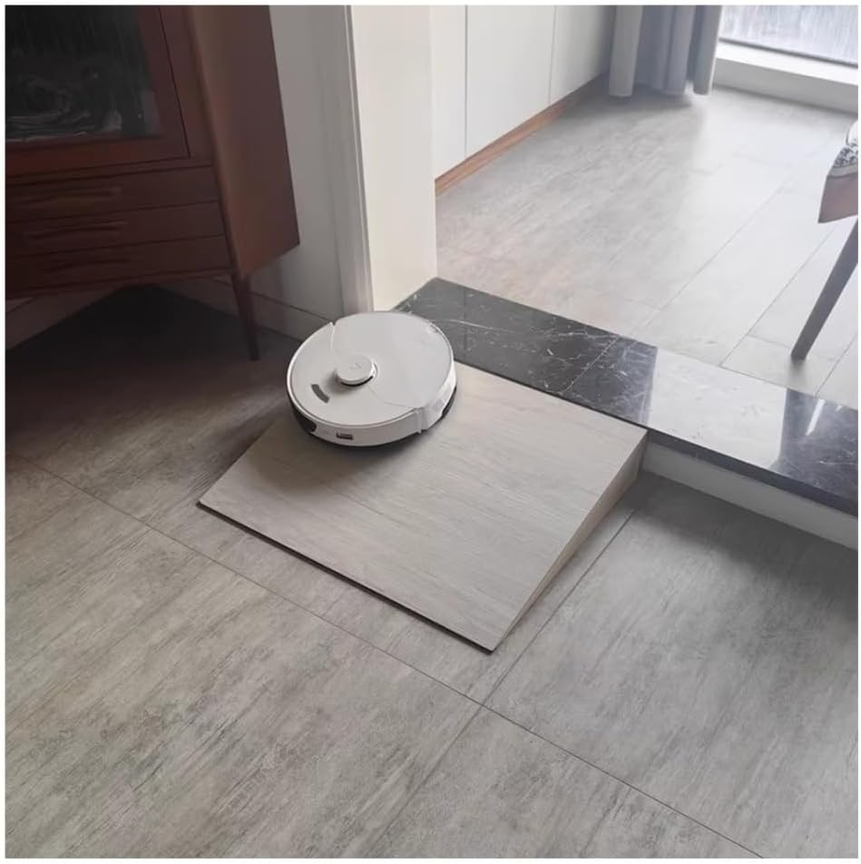 Rygcrud Wooden Threshold Ramps for Sweeping Robot, Sidewalk Kerb Ramps for Apartment Entry Door Steps, Transition Doorways, Bathroom(48x30x6cm)