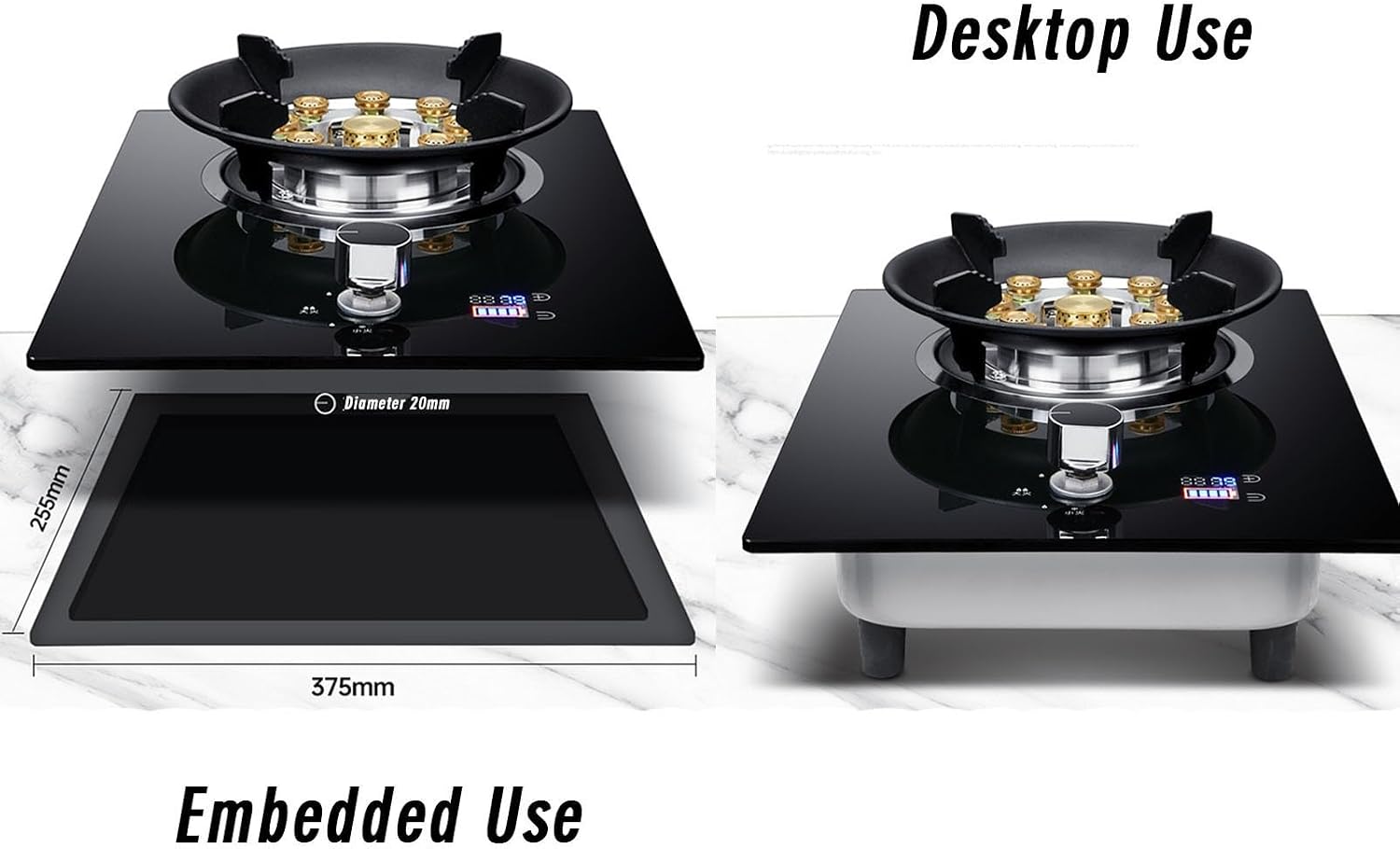 1 Burner Propane Stove,Portable Gas Stove,Tempered Glass Max 17742.4BTU with Pulse Electronic Ignition Suitable for Apartments or Kitchens (Color : LPG)