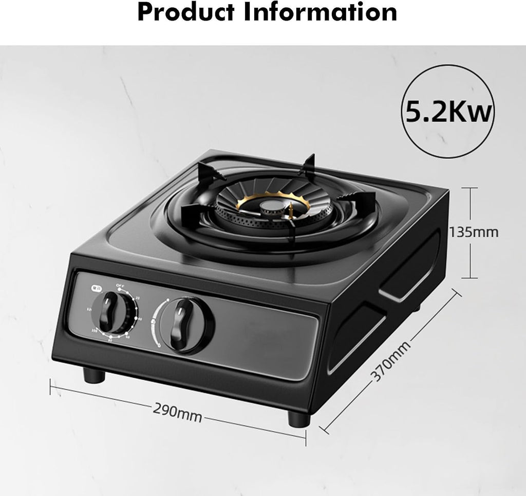Portable Gas Stove,Cassette Stove,Max 17742.4BTU Single Burner Cassette Stove Piezo-Ceramic Ignition,for Camping Cooking Car Travel Home and Apartment (Color : NG, Size : Style 1)