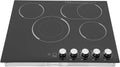 Electric Ceramic Cooktop 4 Burners, 110V Electric Stove Top Firepower Gears Adjustable with LED Display&Child Safety Lock, for Kitchen Hotel Restaurant (4-Burners, C43-MS)
