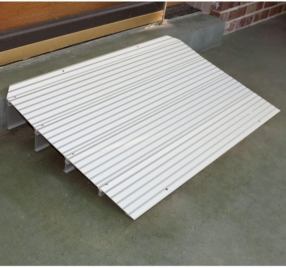 Silver Spring 6-1/4' High Aluminum Mobility Threshold Ramp for Wheelchairs, Scooters, and Power Chairs