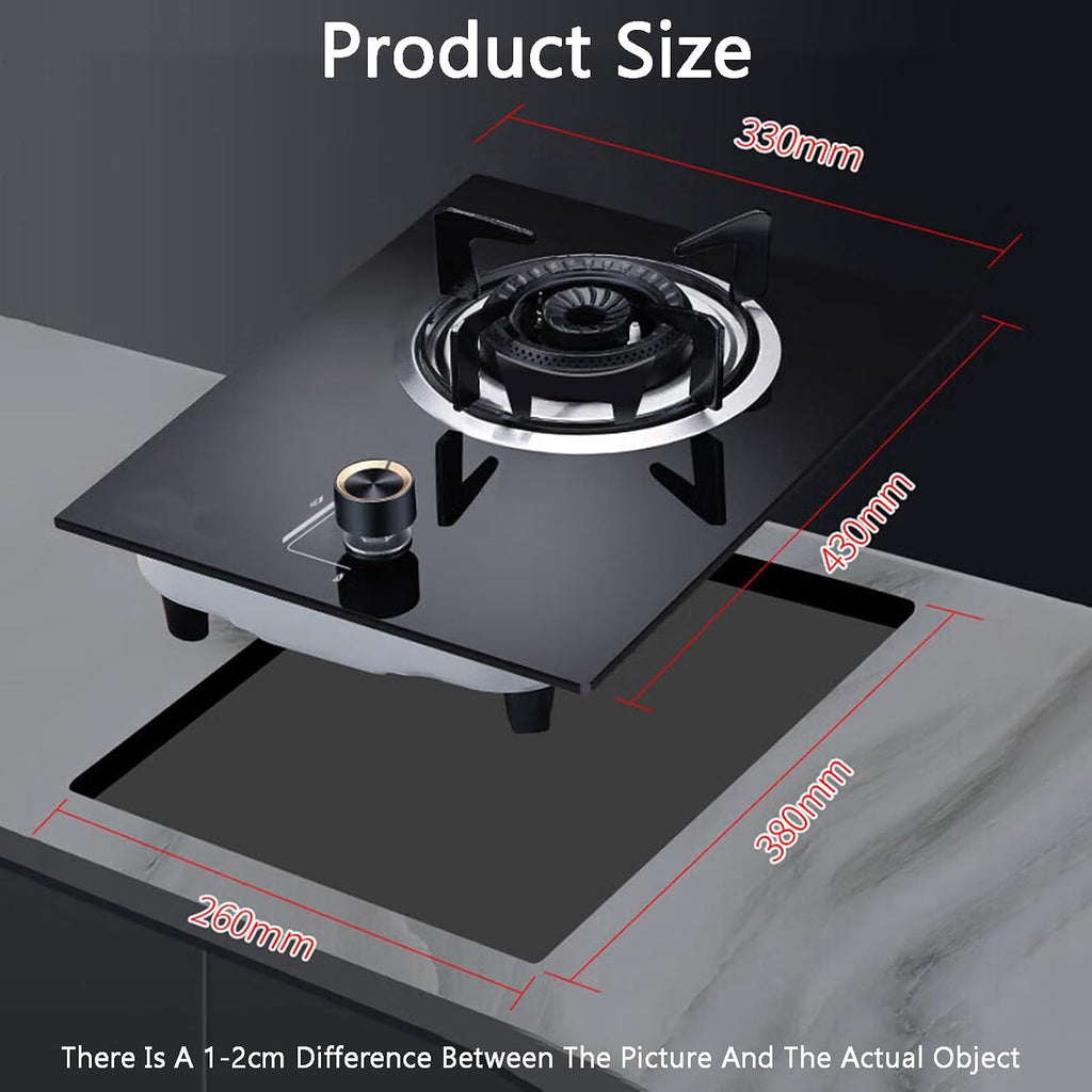 Gas Cooker,5.2kW Glass-Top Gas Stove,Single-Burner Dual-Use Cooker,Suitable for Family Restaurants Food Stalls(NG)