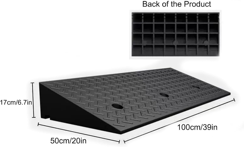 2 To 8'' Rise Car Ramps, Heavy Duty Loading Driveway Curb Ramps 2200 Lbs Driveway Ramp, Threshold Ramps, for Loading, Dock, Bike, Vehicle, Warehouse, Sidewalk(100*50*17cm/39*20*6.7in)