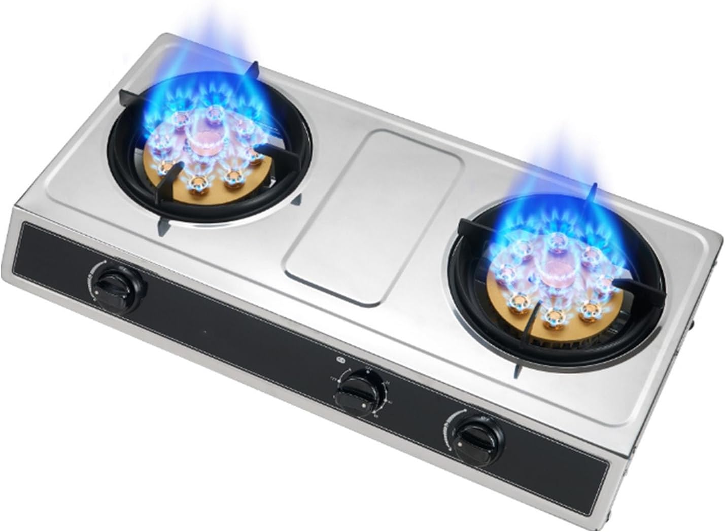 Propane Stove 2 Burners Portable Propane Stove,24566.4BTU High Power Stainless Steel Gas Cooktop for RV Apartment and Outdoor Kitchen (Color : NG, Size : Style 1)