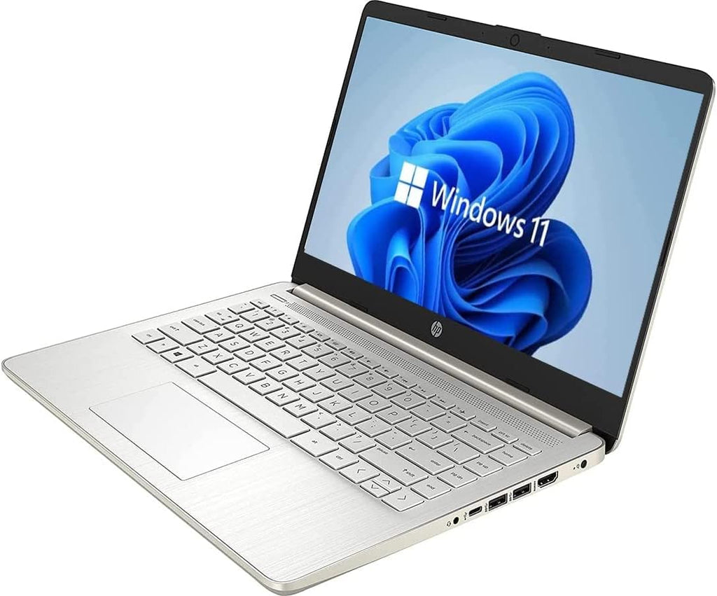 HP 14' Flagship Laptop, Windows 11 OS, Intel Pentium Processor Up to 2.60 GHz, 4GB RAM, 128GB SSD, Webcam, Natural Silver (Renewed)