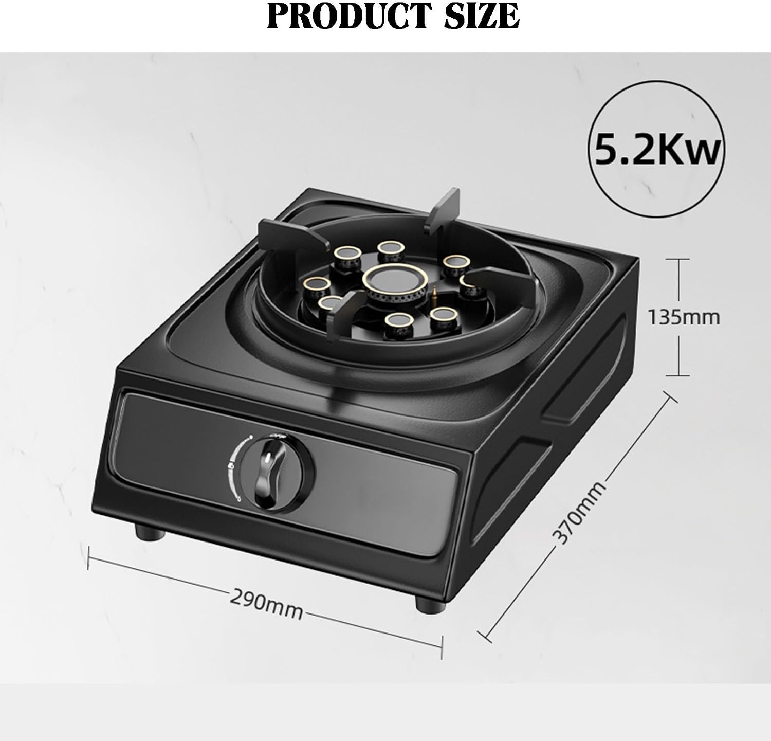Gas Stove,Desktop Nine Chamber Stove Cooktop,1 Burners Gas Stoves Cooktop with Thermocouple Protection,Suitable for Home,Heat Load 17742.4BTU,NG/LPG (Color : NG), 54768