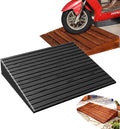 Mobility Ramp For Doorways Steps, Non-Skid Threshold Ramps，4in Height Access Ramp WheelChair Threshold Ramp For Motorcycles/Walker/Cart/Scooter(Grille black,19.6x23.6x3.9in)