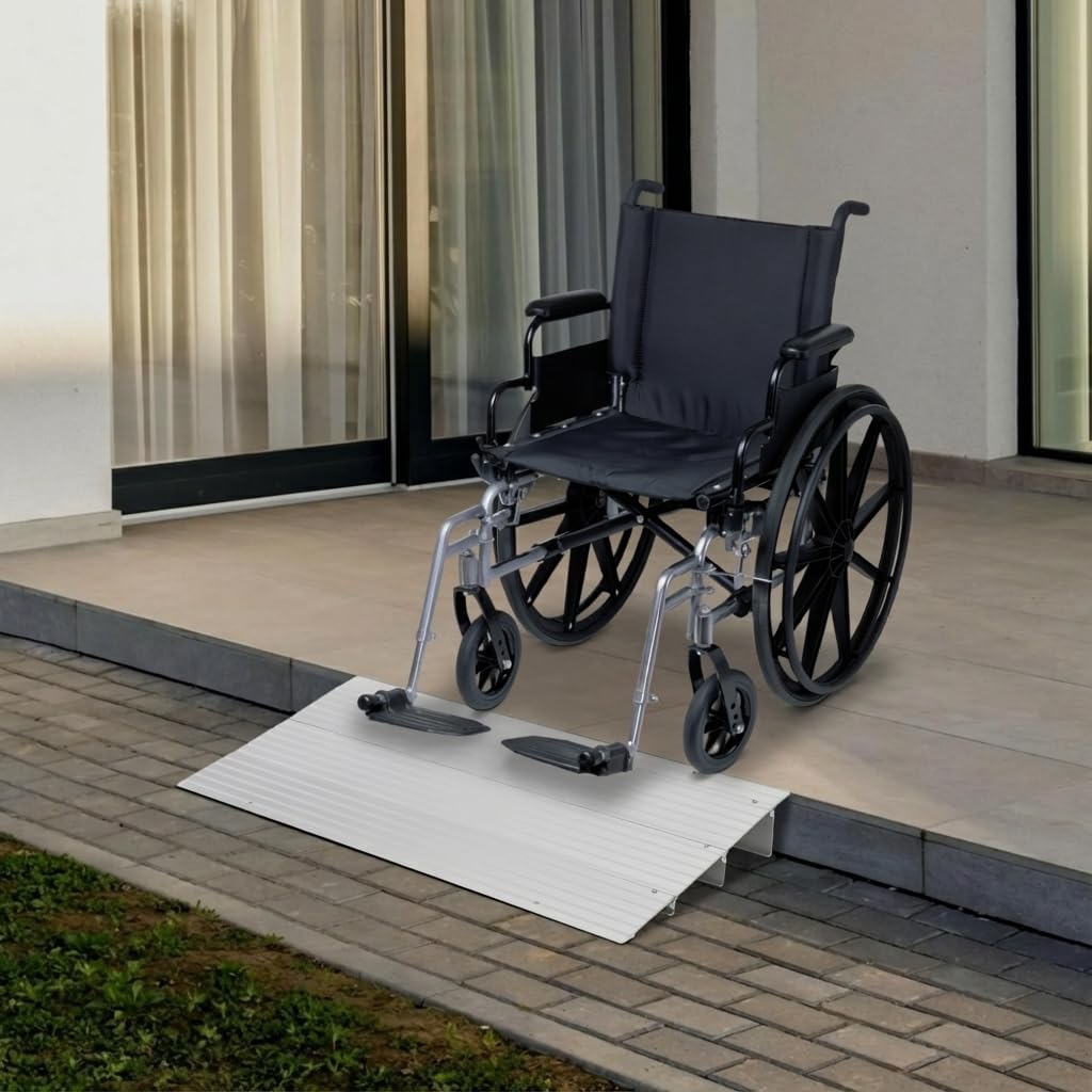 3' Rise Door Threshold Ramp,Aluminum Alloy Entry Ramp for Wheelchair Scooters Power Chairs Walkers
