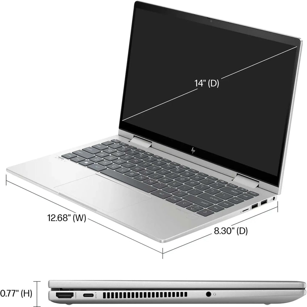 HP Envy x360 2-in-1 Touchscreen Laptop, 14' FHD, 10-Core Intel Core 5 120U (Beats i7-1255U), 8GB RAM, 2TB SSD, FP Reader, Backlit, WiFi 6E, Stylus Pen, Microsoft Office Lifetime Suite, Win 11