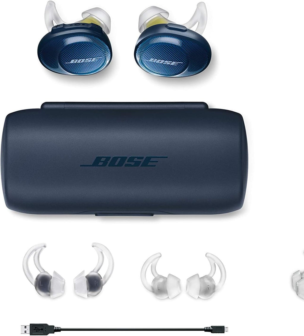 BOSE SoundSport Free Truly Wireless Sport Headphones - Midnight Blue/Citron (Renewed)