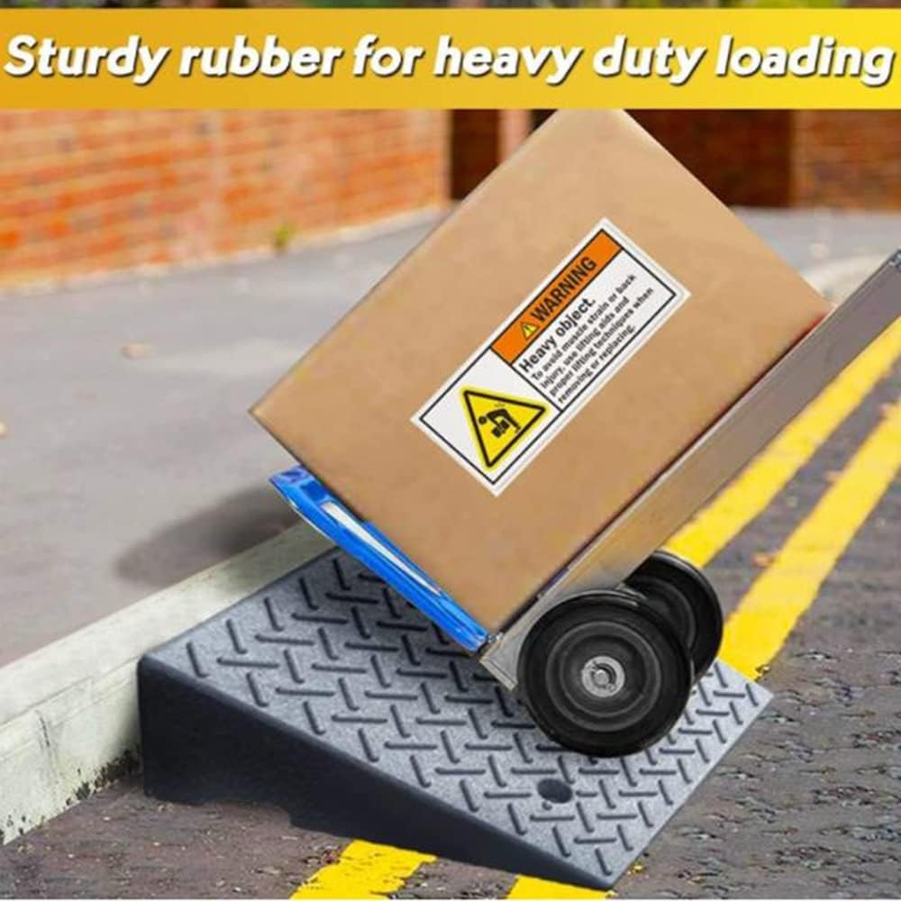 Curb Ramps for Driveway 2' - 8' High, Threshold Ramp Heavy Duty Car Ramp Loading Ramp, Rubber Kerb Ramp for Home Garden Step Sheds Doors, Wheelchairs (Size : 17cm/6.7inch)