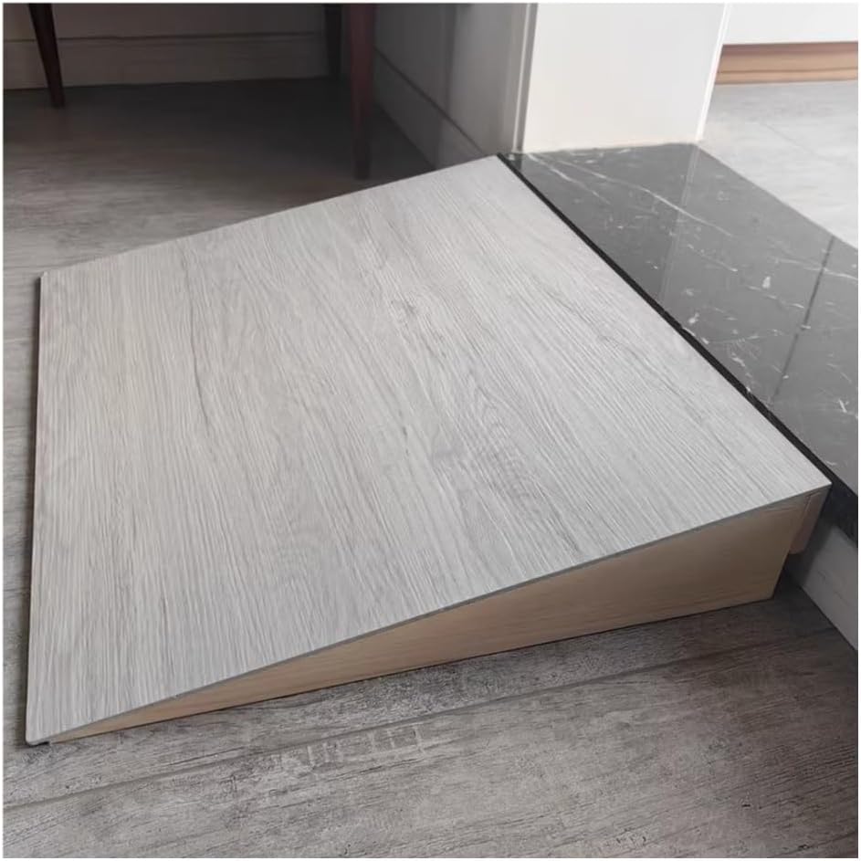 Rygcrud Wooden Threshold Ramps for Doorways, Apartment Sweeping Robot Rise Curb Ramp, Lightweight Entry Door Steps Kerb Ramps(48x30x6cm)