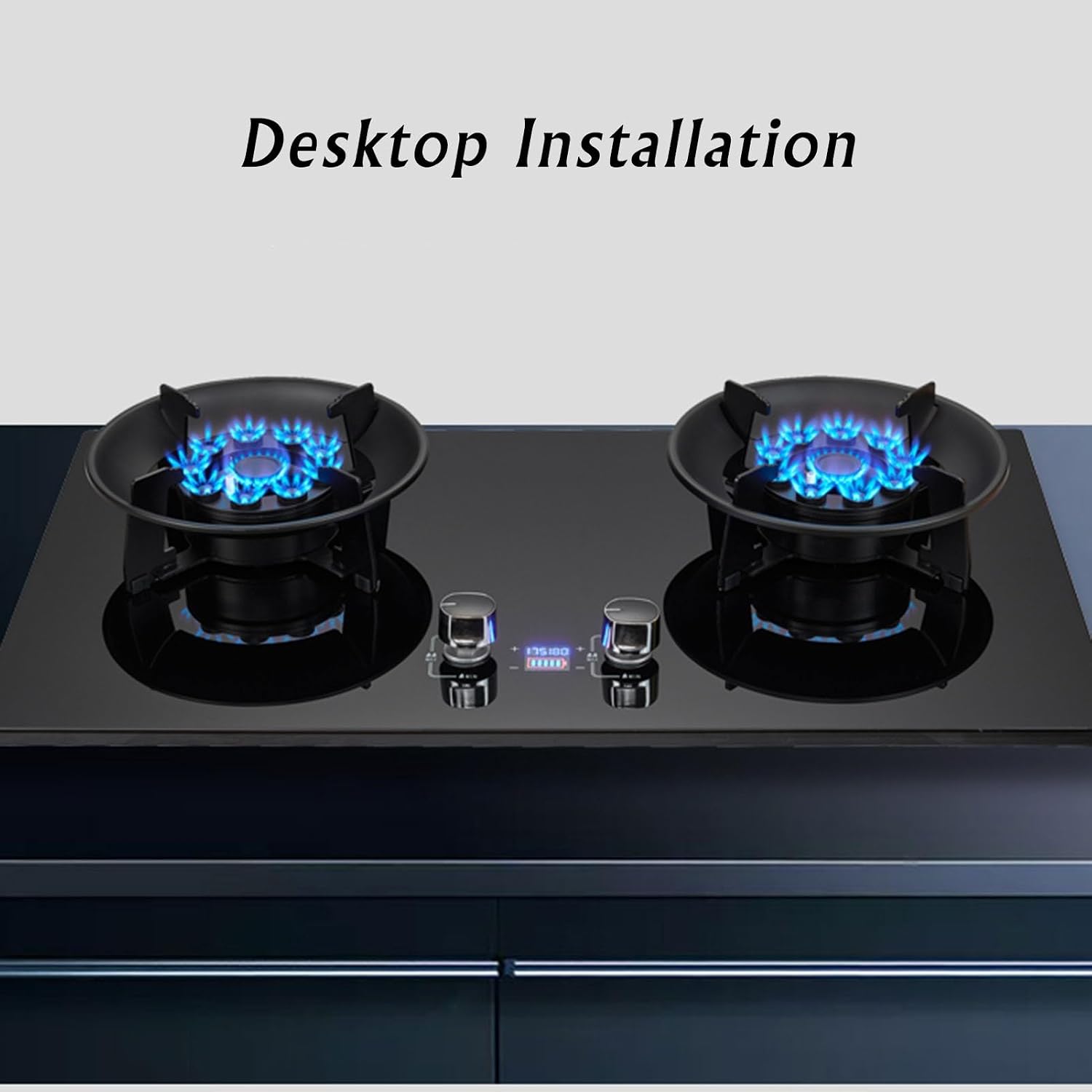 Propane Stove,2 Burners Portable Propane Stove,17742.4BTU High Power Tempered Glass Gas Cooktop for Kitchen Outdoor RV and Apartments (Color : NG)