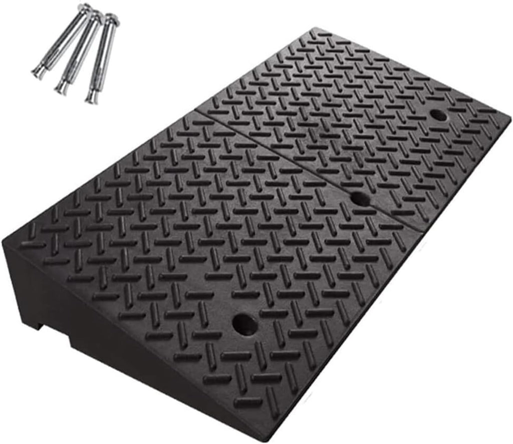 Threshold Ramp Wheelchair Ramp Heavy Duty Rubber Threshold Ramp Non-Slip Scooter Ramp Portable Kerb Ramps for Garage Parking Handicap Ramps Anti-Slip (Size : 18cm/7in)