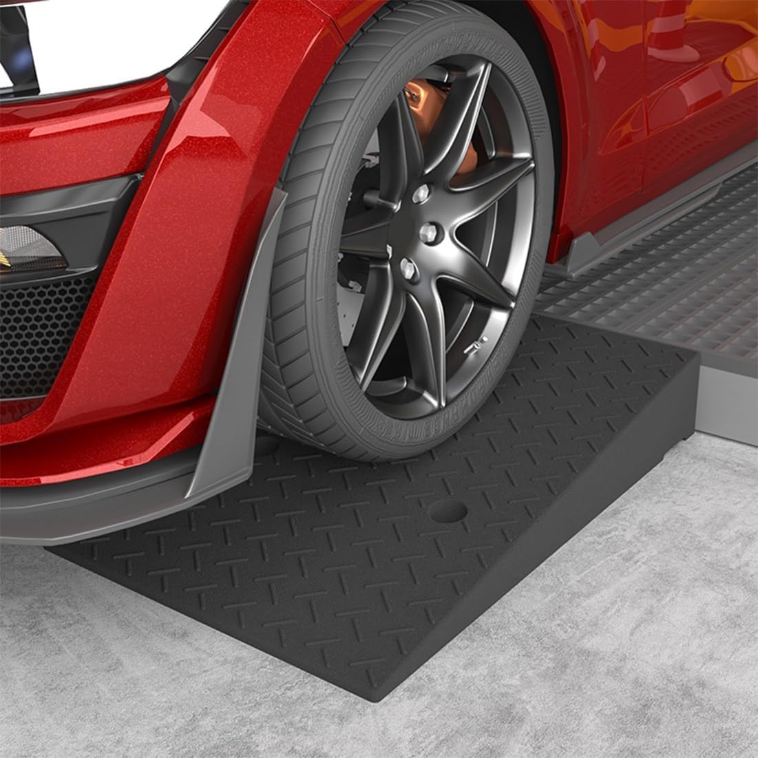 Curb Ramps, Anti-Slip Rubber Threshold Ramps, Car Ramps with Access for Cars, Motorcycles, Wheelchairs, Scooters, Trolleys(3.5in/9cm)
