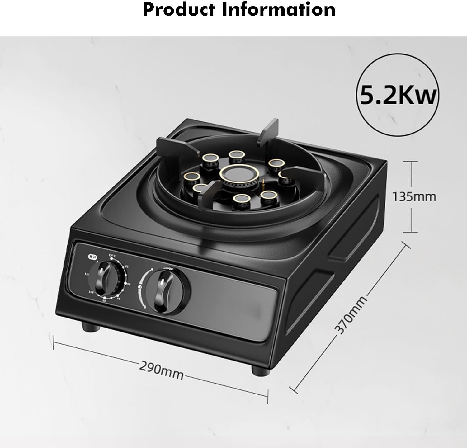Portable Gas Stove,Cassette Stove,Max 17742.4BTU Single Burner Cassette Stove Piezo-Ceramic Ignition,for Camping Cooking Car Travel Home and Apartment (Color : NG, Size : Style 2)