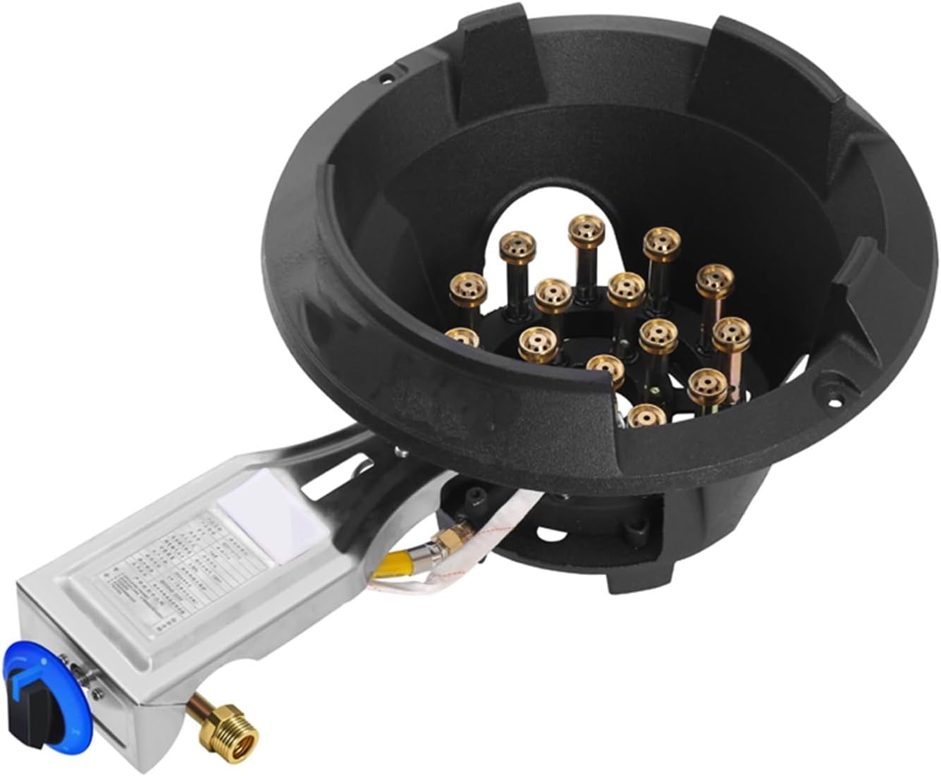 16kW Portable Cooktop,Single Burner Gas Stove,LPG/NG Hob with Flameout Protection,Cast Iron Pot Rack for Caravan and Camping(NG,15 Burners)