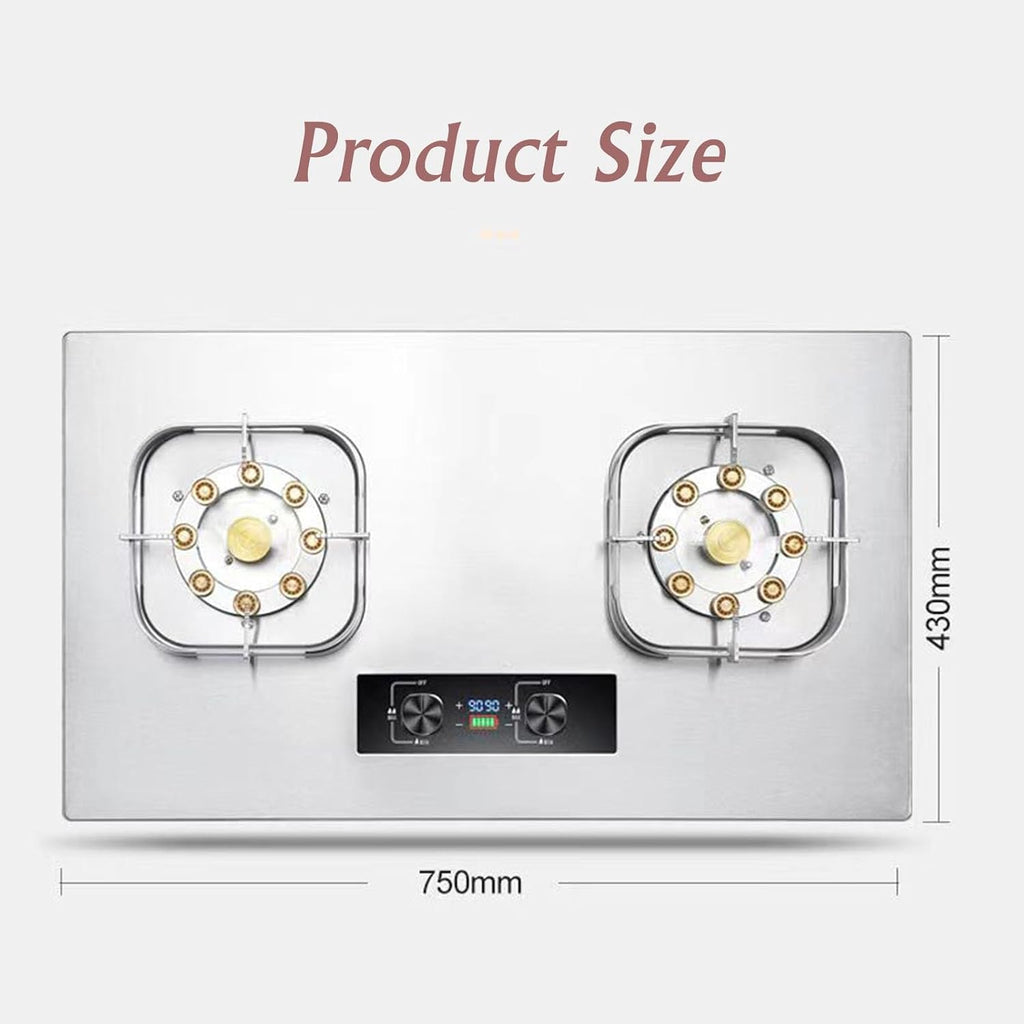 Propane Stove,2 Burners Portable Propane Stove,Stainless Steel Gas Cooktop,Maximum 17742.4BTU Suitable for Kitchen Apartments and RV (Color : NG, Size : Style 2)