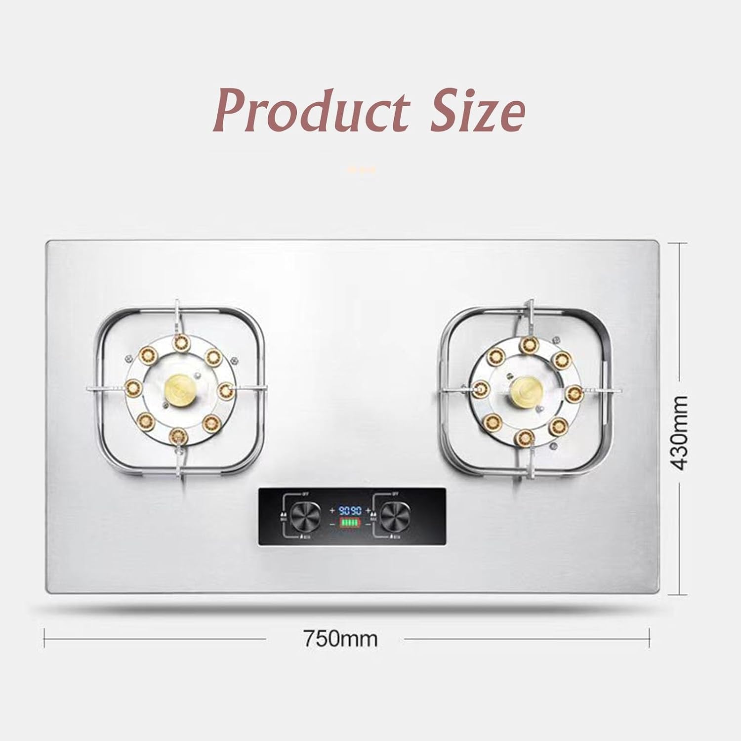 Propane Stove,2 Burners Portable Propane Stove,Stainless Steel Gas Cooktop,Maximum 17742.4BTU Suitable for Kitchen Apartments and RV (Color : NG, Size : Style 2)