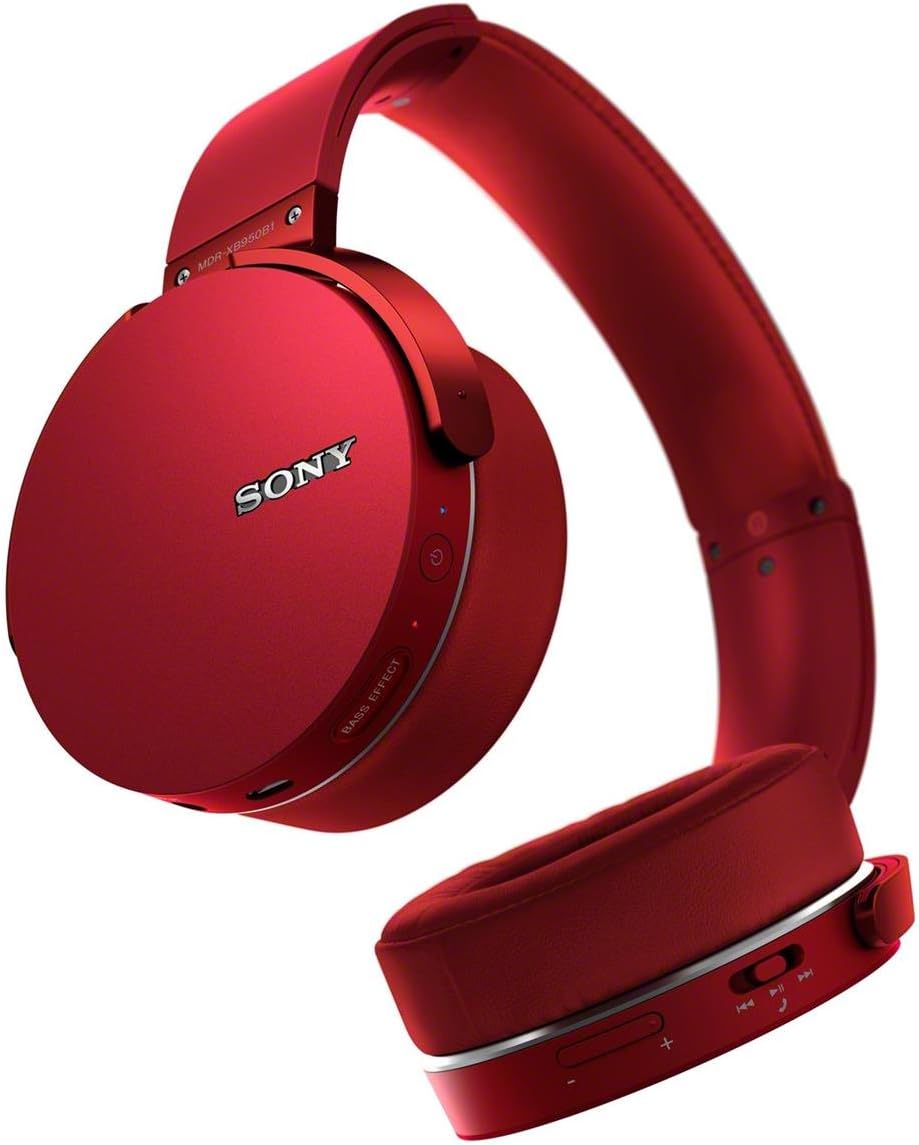 Sony XB950B1 Extra Bass Wireless Headphones with App Control, Red
