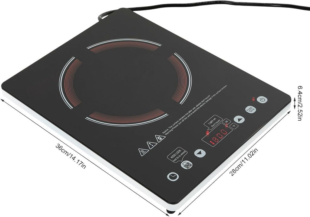 Electric Cooktop, 2 Burner Radiant Induction Electric Ceramic CookTop, Countertop & Built-in Electric Stove Top with Timer, Child Safety Lock, Sensor Touch Control (3 Burner, 2600W)