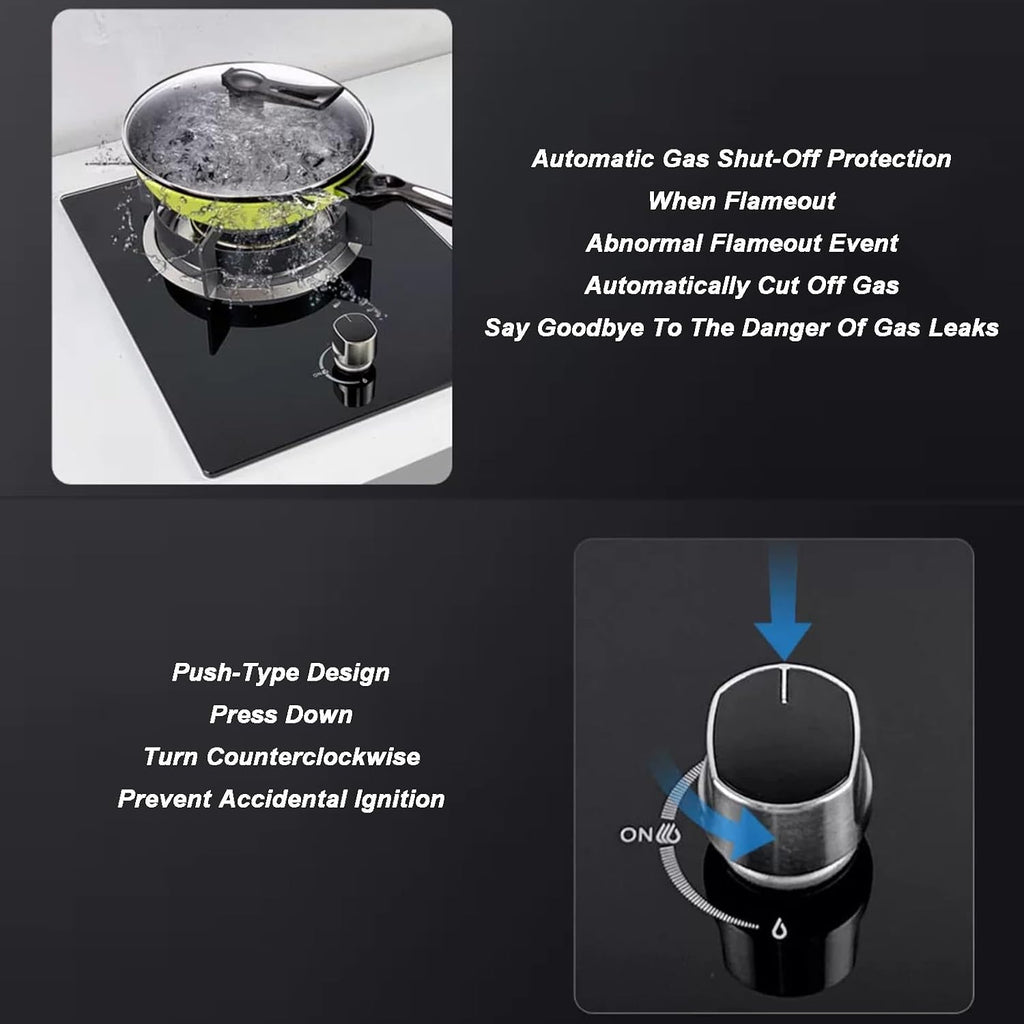Gas Cooker,5.2kW Single-Burner Stove,Desktop Embedded Dual-Purpose Gas Stove,Suitable for Camping Restaurants Home Use(NG)
