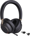 Yealink BH76 Plus Wireless Headset for Work, Bluetooth Headsets with Microphone Active Noise Cancelling (ANC), Retractable Hidden Mic Arm, Teams Certified Headset Compatible with PC Mac Mobile Phone
