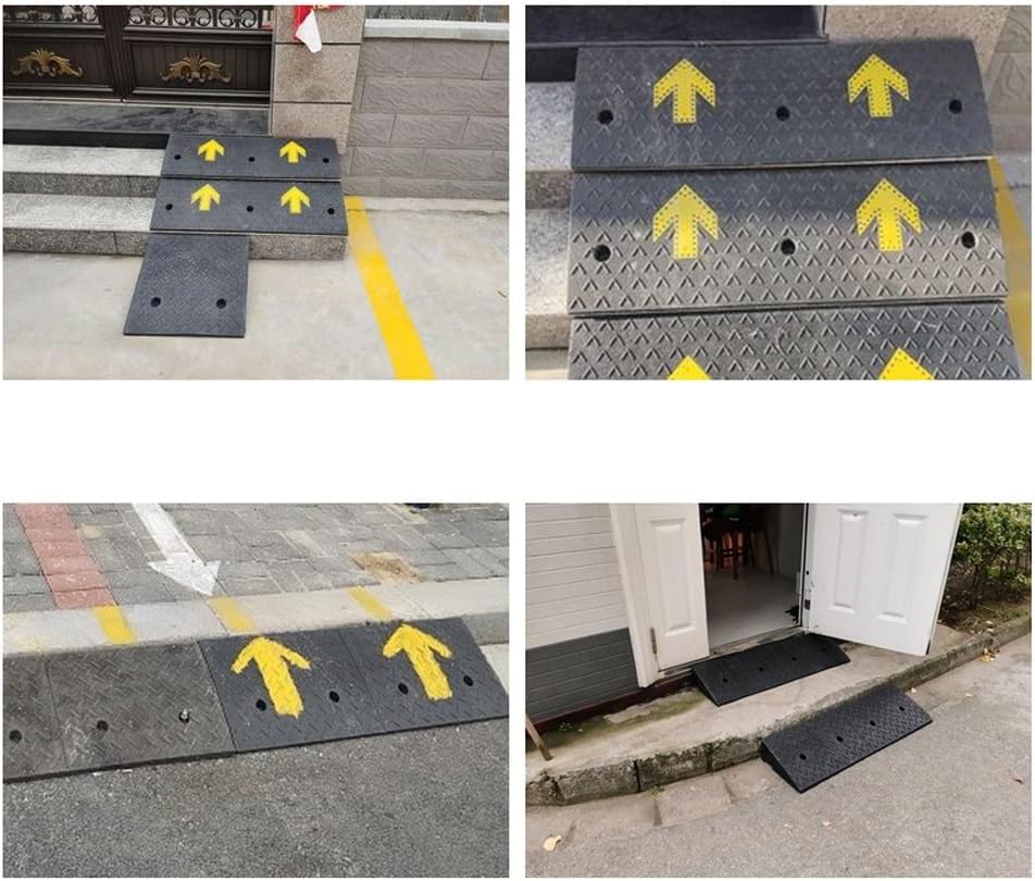 Rubber Curb Ramp, AntilSlip Threshold Ramp Doorway, Slope Ramp for Sidewalk Driveway Car Scooter Bike Motorcycle (Size : Height 4cm (1.5inch))