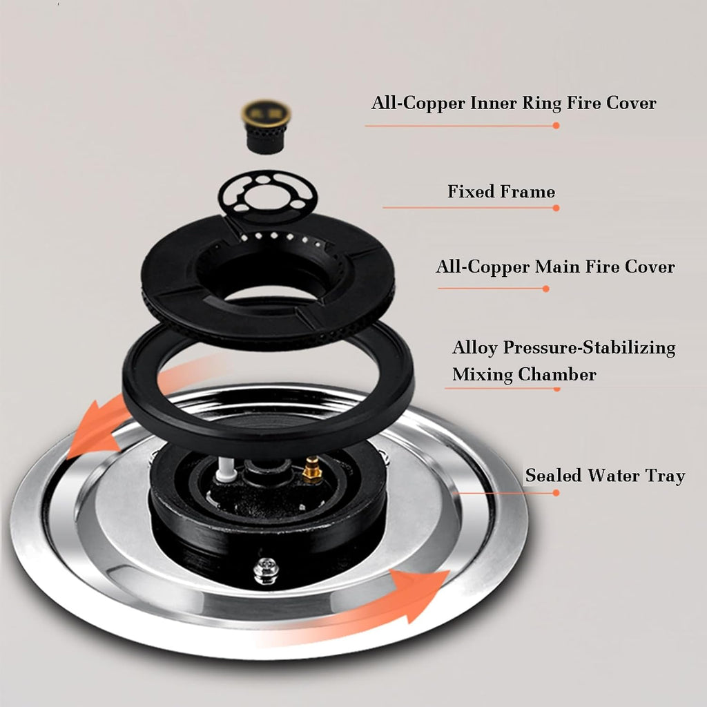 Portable Gas Stove with 1 Burner,Counter Top Stove 5.2KW,Gas/LP Gas Conversion Stove,with Flameout Protection and Timer,for Home Kitchen Motor Home Camp(LPG)