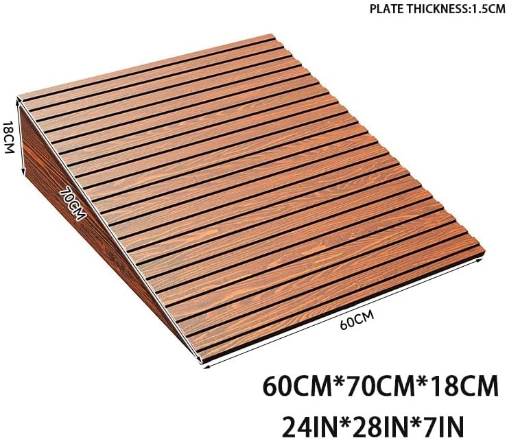 Wheelchair Ramp, 3' 6' 8' Rise Threshold Transition Ramp, Non-Slip Entry Ramp, Wood Driveway Ramps for Home/Door/Floor/Indoor Step(60 * 70 * 18cm/24 * 28 * 7in)
